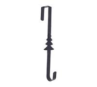 MagiDeal Cintre de couronne pour porte d'entrée, décoration de Noël, robuste pour guirlande au-dessus de la porte, crochet de couronne pour bureau, Noir
