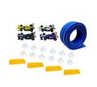 MagiDeal Circuit de course flexible à monter soi-même avec ventouses et joints, jeu interactif pour enfants, jouet d'extérieur, cadeau d'anniversaire, Bleu 4m