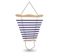 MagiDeal Cloche de Méditation Portable Carillon à Vent Percussion Chime Instrument Sonore Gong Mélodique en Bois et Aluminium avec Barres et Cordons Solides, Bleu