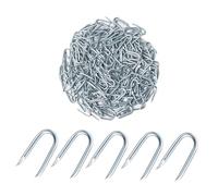 MagiDeal Clous galvanisés en forme de U, agrafes en forme de U, clous, agrafes galvanisées pour clôture, grillage, bois, 200 Pièces