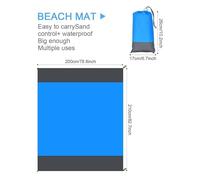 MagiDeal Couverture de Plage, Couverture de Pique-Nique Polyvalente 78,74 Pouces x 82,68 Pouces, Tapis de Pique-Nique Familial pour l'extérieur, pour Le, Bleu-Gris
