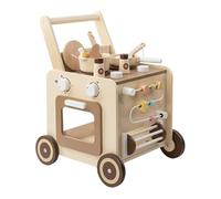 MagiDeal Cuisine Miniature pour, Jouets à Pousser, ustensiles de Cuisine interactifs en Bois, Jeu d'imitation pour Les Tout-Petits de 4 à 8 Ans, Type Perlé
