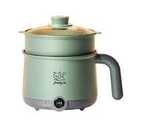 MagiDeal électrique Cuisinière électrique avec cuiseur vapeur Cuiseur à nouilles portable domestique Cuiseur à ramen 1,8 L pour steak, œufs, nouilles, Gris vert