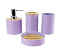 MagiDeal Ensemble d'accessoires de salle de bain 4x Porte-brosse à dents Décor de salle de bain Distributeur de savon Accessoire de bain Ensemble complet pour, Violet