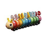 MagiDeal Ensemble de voitures de train en bois Jouets de train Jeu de développement mathématique Idées cadeaux polyvalentes Train de construction de train pour