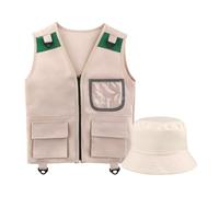 MagiDeal Ensemble d'exploration en Plein air pour Enfants, Costume d'explorateur pour Enfants, Ensemble Gilet Cargo et Chapeau pour Le Camping, Enfants
