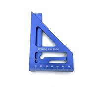 MagiDeal Équerre Angle Ruler Équerre de Charpentier Règle Rapporteur Triangle Outil de Traçage Précision Métrique Alliage d'Aluminium Mesure Rapide 45 et 90, Bleu, Triangle Métrique