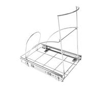 MagiDeal Étagère coulissante pour poubelle, support pour poubelle, étagère coulissante robuste sous l'armoire, étagère coulissante pour poubelle de cuisine, Argent