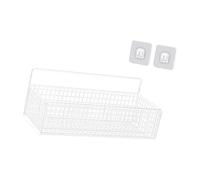 MagiDeal Étagères murales, panier mural suspendu pour le stockage, décoration de ferme, en fil métallique pour la cuisine, Fruits, légumes, Blanc L avec autocollant