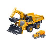 MagiDeal Excavatrice de chantier, jouet, camion à inertie, voiture, alliage, ingénierie, camion, excavatrice, jouet pour Pâques, extérieur, plage, intérieur, Jaune