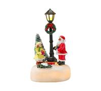 MagiDeal Figurine de lampadaire de scène de village de Noël pour décoration de table Décorations de Noël à collectionner Accessoires de éclairés, Style A