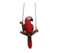 MagiDeal Figurine de perroquet de jardin, statue d'oiseau de jardin, décoration miniature, cadeau, ornement polyvalent et mignon, sculpture pour arbre, Perroquet Rouge