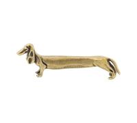 MagiDeal Figurine de teckel en laiton, objet de collection, souvenir, mini-statue de chien créative pour étagère, salon, voiture, armoire, table de chevet