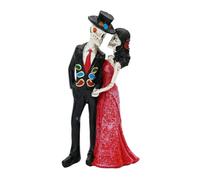 MagiDeal Figurine Mariage Squelette Résine Sculpture Couple Gothique Statuette Décorative Table Statue Romantique Macabre Peinti Adaptée aux Décorations Saisonnières Bureau Salon 20cm