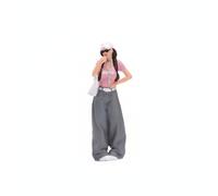 MagiDeal Figurine Miniature Personnage Résine Pose Debout Finition Peinte à la Main Effet Réaliste Convient à Aménagement de Diorama Collectionneurs, Femme Hip-Hop Mangeant des Bonbons