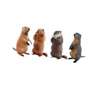 MagiDeal Figurines d'action marmottes, jouet éducatif, décor de bureau, Statues d'animaux, ensemble de modèles d'animaux simulés, pour cadeaux, cadeaux de