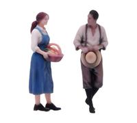 MagiDeal Figurines miniatures de couple de fermiers à l'échelle 1:64, décor réaliste pour diorama, table à sable, décoration de bureau à faire soi-même