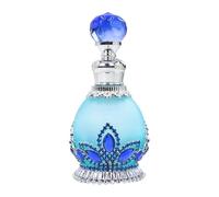 MagiDeal Flacon de parfum 15 ml, vaporisateur de parfum vide, polyvalent, en verre, fait à la main, vintage, pour huiles essentielles, pour les, Bleu Clair