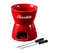 MagiDeal fondue, chauffe-chocolat, chauffe-fromage et chauffe-beurre, petit modèle avec 1 fourchette, chauffe-bougie bonbons et thé au lait, Rouge