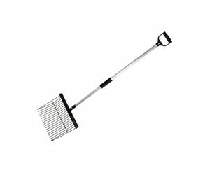 MagiDeal Fourche de Nettoyage Écurie Fourche Fumier Fourche à Litière Fourche à Foin Outil de Nettoyage d'Écurie Métal Tête Large pour Soulever Fumier et