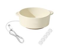 MagiDeal Gamelle chauffante pour Animaux avec Coussinets antidérapants, Portable et Stable, surélevée, pour Chats et Chiens, idéale par Temps Froid, à Utiliser, Blanc, 5.8 Cm de Hauteur