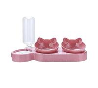 MagiDeal gamelles 3 en 1 pour Chat, gamelles d'alimentation, Fournitures pour Animaux Compagnie, gamelle inclinée à 15° pour Nourriture, Rose