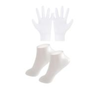 MagiDeal Gants de silicone chaussettes fixes les mains talons de soins portables légers légers, mains lavables Piets Care for Women for Holidays, Blanc