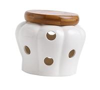 MagiDeal Garde-ail avec Couvercle en Conteneur de Stockage de Pots d' céramique Ronde, Blanche