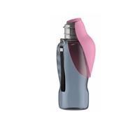 MagiDeal Gourde Chien Portable Distributeur Eau Abreuvoir Bouteille Animaux Domestiques à Capuchon Pliable Bac Large Retour Eau Contrôle Bouton Adaptée aux, Rose