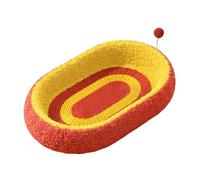 MagiDeal Griffoir pour Chat avec Balle de Jeu pour Chats d'intérieur - Résistant à l'usure - Accessoires pour Animaux de Compagnie - Tapis à griffer, Ovale