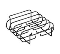 MagiDeal Grille à côtes antiadhésive, Multifonction, Facile à Utiliser, Portable, Pratique, Support de rôtissage, Barbecue, pour Jardin, Pique-Nique, Noir