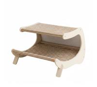 MagiDeal Hamac Griffoir Lit Banc Bois et Sisal Base Stable Double Étages pour Sommeil Loafing et Entretien des Griffes Adapté aux Chats d'Intérieur Pièces de Vie, Beige, Tapis De Chanvre