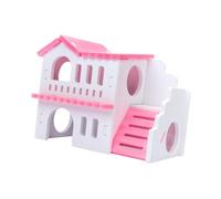 MagiDeal Hamster House House Pet Villa Exercice Toys Toys Habitat Nesting Area Hideway Sleeping Cage for Chinchilla Nain Hamster Rat, Rouge Blanc