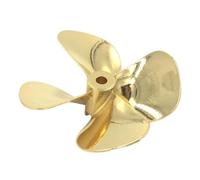 MagiDeal Hélice de Bateau télécommandée en métal, Alliage de Zinc, Haute résistance, 4 pales, Arbre de 4 mm, pièces de Rechange pour Bateaux télécommandés, 55 Mm Inversé
