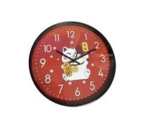 MagiDeal Horloge Murale décorative pour Le Nouvel an Chinois, Chiffres Arabes, Contemporain, idéale pour Restaurant, Maison, café ou Boutique, Chat Chanceux