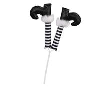 MagiDeal Jambe de sorcière méchante Halloween jambes de sorcière décoration décoration suspendue cadeau tronc d'arbre extérieur pour armoire cheminée, Noir Blanc