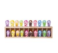 MagiDeal Jeu de Mémoire pour Enfants Jeu Éducatif Jeu d'Association Cadre en Bois avec Séparateurs Jetons Verticaux Rangement Soigné Mémoire et Attention, Boissons Aux Fruits