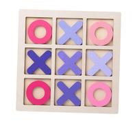 MagiDeal Jeu de Tic TAC Toe En Bois, Jeux de Puzzle de et de Croix, Jeu de Table Basse Classique pour L'extérieur et L'intérieur, Remplisseurs de Sacs, Rose