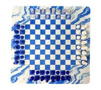 MagiDeal Jeu d'échecs pour 4 joueurs, pièces en acrylique, hauteur du roi : 49 mm, portable, pour 2 à 4 personnes, adultes et enfants, plateau 35 cm, Style A