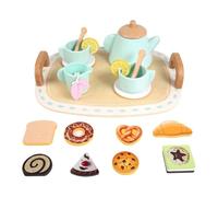 MagiDeal jeu rôle « Goûter » en bois avec vaisselle et accessoires, idéal pour les enfants 3 à 5 ans.