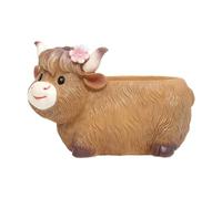 MagiDeal Jolie Figurine de Vache avec Trou de Drainage, Pot de Fleurs en résine pour Plantes d'intérieur et d'extérieur, pour terrasse, Maison et, B
