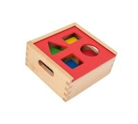 MagiDeal Jouet de tri de formes de couleurs en bois, 4 formes d'apprentissage du bois éducatif, blocs de forme géométriques, Cube de tri pour garçons et filles