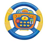 MagiDeal Jouet de volant de conduite simulé avec contrôleur de conduite musicale Pretend Play Driver Car Activity Funny Educational Sounding Toy, Bleu
