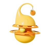 MagiDeal Jouet d'intelligence pour Chat avec Distributeur de friandises et Balle à Clochette. Jeu interactif Unique, Multifonctionnel, Portable et Facile à, Jaune