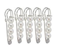MagiDeal Kit 5pcs Élégant épingle de sûreté Pin Broche avec Faux Perle Clip pour Robe Manteau Écharpe
