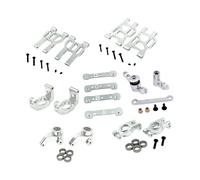 MagiDeal Kit de pièces détachées pour voiture RC 1/10 : bras oscillants, coupelle de direction, accessoire professionnel portable haut de gamme en alliage, Argent