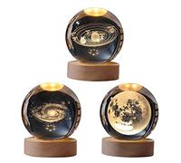 MagiDeal Lampe de Nuit Boule 3pcs avec Base pour Ornements de Salon, StyleA