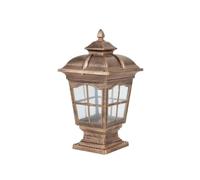 MagiDeal Lampe de Pilier Extérieur Lanterne Éclairage Borne Applique Structure en Aluminium IP55 avec Panneaux en Verre Sécurité et Nocturne Adaptée aux , Bronze Antique , Moyen