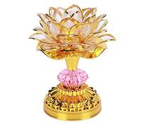 MagiDeal LED Lotus Bouddhiste Changement de Couleur Bouddha Lotus Lampes À Piles Bouddhiste Lampe Culte Prière Foi Fourniture, sans Music