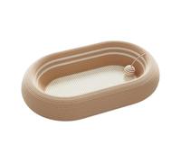 MagiDeal Lit pour Chat Ovale, griffoir, Jouets d'entraînement, sisal, broyage, Griffes, Jeu interactif pour Chaton avec Balle, griffoir pour Chat, Brun Blanc